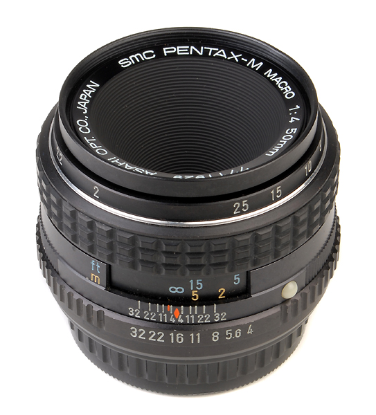PENTAX 50 mm f.4 K/M - MACRO      (in vendita)
