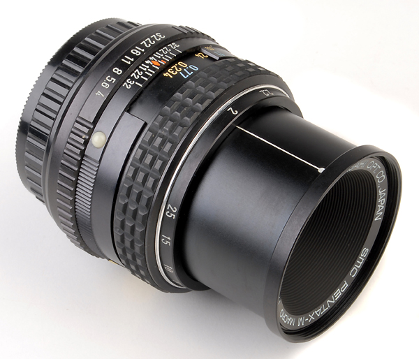 PENTAX 50 mm f.4 K/M - MACRO      (in vendita)